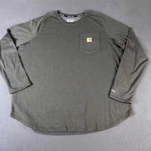 Carhartt Force Relaxed Fit Long Sleeve Pocket T-Shirt Gray Mens XL 16-18